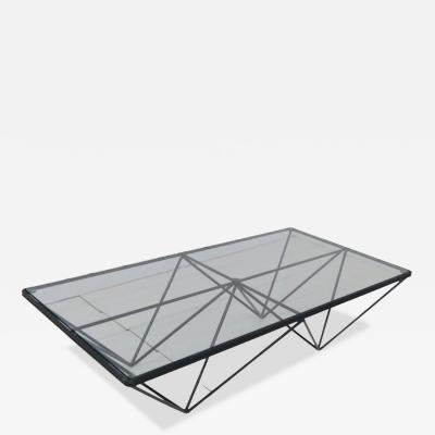 Paolo Piva 1980s Steel and Glass Rectangular Coffee Table Alanda by Paolo Piva for B B