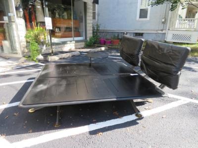 Paolo Piva Fabulous Paolo Piva Brass Steel Leather King Size Platform Bed