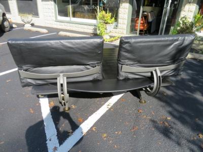 Paolo Piva Fabulous Paolo Piva Brass Steel Leather King Size Platform Bed