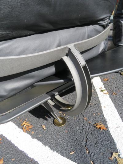 Paolo Piva Fabulous Paolo Piva Brass Steel Leather King Size Platform Bed