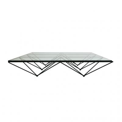 Paolo Piva Mid Century Modern Paolo Piva Glass Top and Metal Base Italian Coffee Table