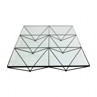 Paolo Piva Mid Century Modern Paolo Piva Glass Top and Metal Base Italian Coffee Table