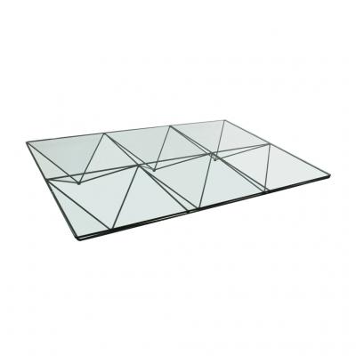 Paolo Piva Mid Century Modern Paolo Piva Glass Top and Metal Base Italian Coffee Table