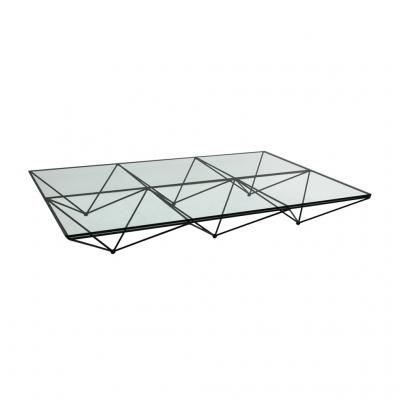 Paolo Piva Mid Century Modern Paolo Piva Glass Top and Metal Base Italian Coffee Table