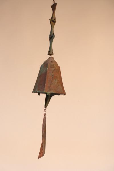 Paolo Soleri Large Mid Century Verdigris Bronze Bell Wind Chime Paolo Soleri for Arconsanti