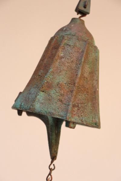 Paolo Soleri Large Mid Century Verdigris Bronze Bell Wind Chime Paolo Soleri for Arconsanti