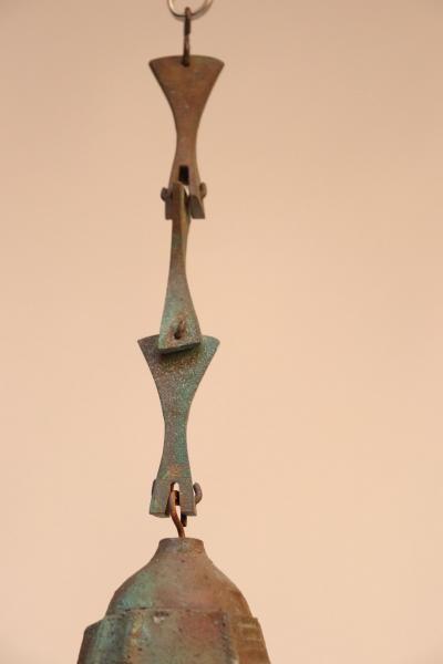 Paolo Soleri Large Mid Century Verdigris Bronze Bell Wind Chime Paolo Soleri for Arconsanti
