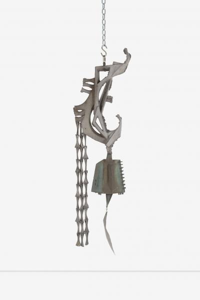 Paolo Soleri Monumental Paolo Soleri Brutalist Bronze Bell Cast Aluminum Sculptural Spine