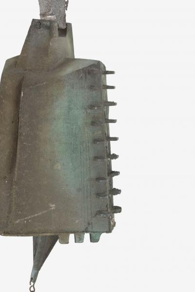 Paolo Soleri Monumental Paolo Soleri Brutalist Bronze Bell Cast Aluminum Sculptural Spine