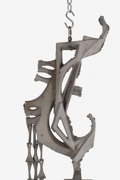 Paolo Soleri Monumental Paolo Soleri Brutalist Bronze Bell Cast Aluminum Sculptural Spine