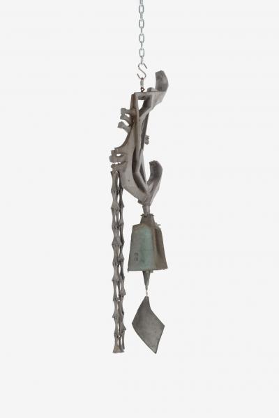 Paolo Soleri Monumental Paolo Soleri Brutalist Bronze Bell Cast Aluminum Sculptural Spine