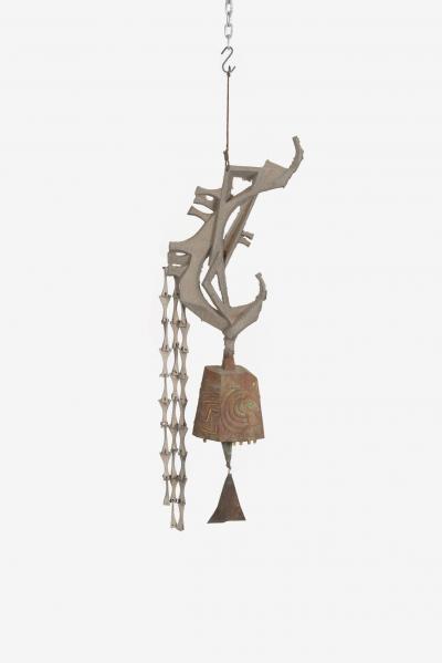 Paolo Soleri Monumental Paolo Soleri Brutalist Bronze Bell with Cast Aluminum Spine 1960