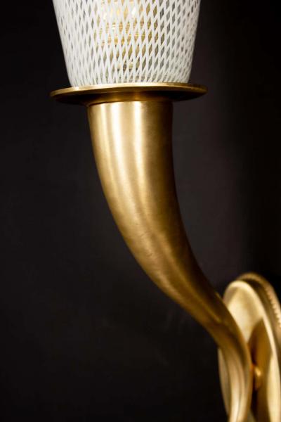 Paolo Venini Elegant Pair of Venini Reticello Sconces or Wall Lights Carlo Scarpa Style 1940