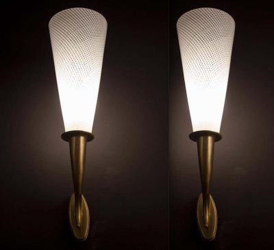 Paolo Venini Elegant Pair of Venini Reticello Sconces or Wall Lights Carlo Scarpa Style 1940