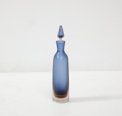 Paolo Venini Inciso Glass Bottle with Stopper by Paolo Venini