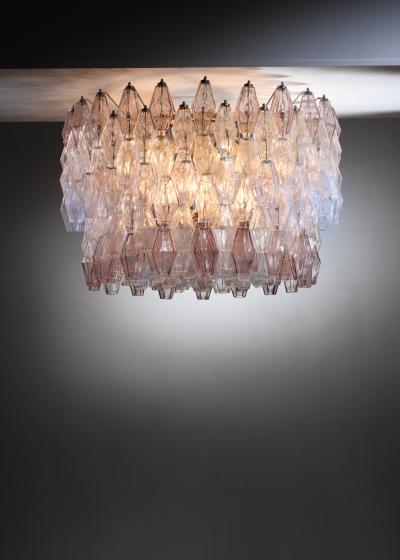 Paolo Venini Large Paolo Venini Murano Glass Poliedri Chandelier