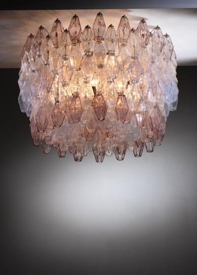 Paolo Venini Large Paolo Venini Murano Glass Poliedri Chandelier