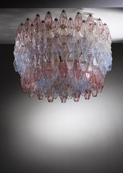 Paolo Venini Large Paolo Venini Murano Glass Poliedri Chandelier