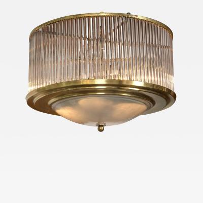 Paolo Venini Larger Vintage Venini Brass Straw Ceiling Fixture 2 available