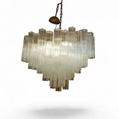 Paolo Venini Murano glass Tronchi chandelier by Venini from the 1980s