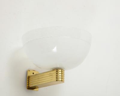 Paolo Venini Pair of Vintage Venini Murano Reticello Glass Sconces