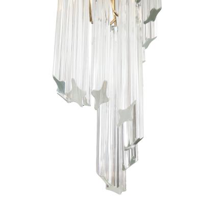 Paolo Venini Paolo Venini Quadriedri Glass Spiral Chandelier 1970s