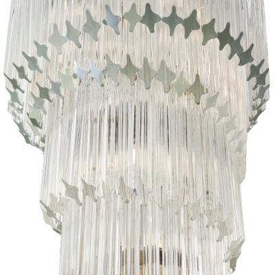 Paolo Venini Paolo Venini Quadriedri Glass Spiral Chandelier 1970s