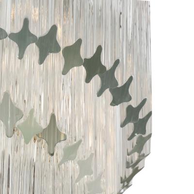 Paolo Venini Paolo Venini Quadriedri Glass Spiral Chandelier 1970s