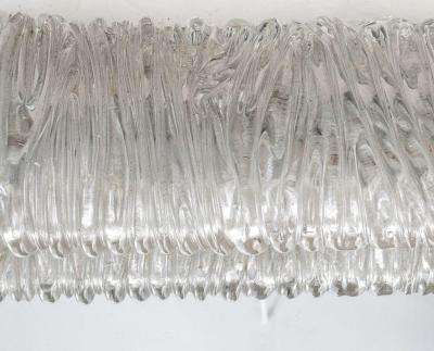 Paolo Venini Rare Clear Moulded Glass Mirror by Paolo Venini
