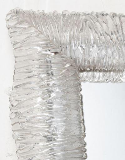 Paolo Venini Rare Clear Moulded Glass Mirror by Paolo Venini