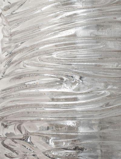 Paolo Venini Rare Clear Moulded Glass Mirror by Paolo Venini