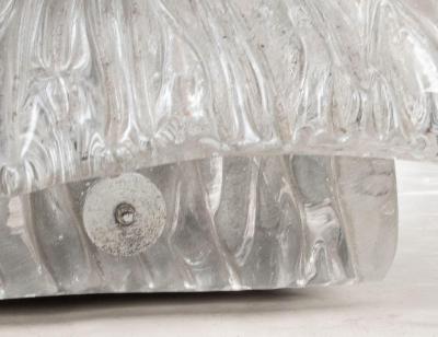 Paolo Venini Rare Clear Moulded Glass Mirror by Paolo Venini