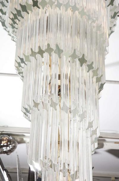 Paolo Venini Vintage 1970s Quadriedri Venini Glass Spiral Chandelier
