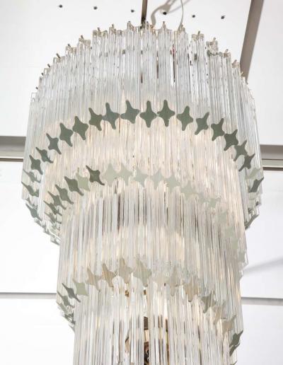 Paolo Venini Vintage 1970s Quadriedri Venini Glass Spiral Chandelier