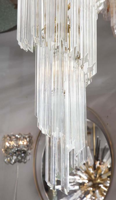 Paolo Venini Vintage 1970s Quadriedri Venini Glass Spiral Chandelier