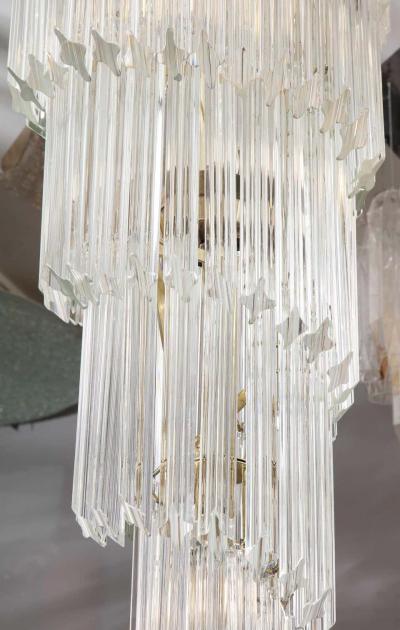 Paolo Venini Vintage 1970s Quadriedri Venini Glass Spiral Chandelier