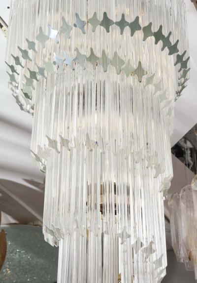 Paolo Venini Vintage 1970s Quadriedri Venini Glass Spiral Chandelier