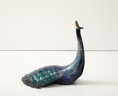 Paolo di Poli Pavoncella Peacock Sculpture by Paolo Di Poli