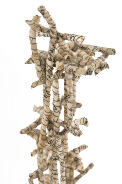 Paper Wrapped Wire Sculpture Primitive Cathedral by Matteo Naggi