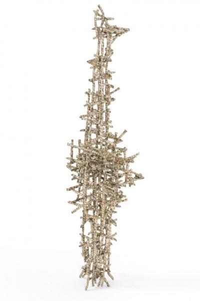 Paper Wrapped Wire Sculpture Primitive Cathedral by Matteo Naggi