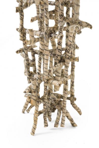 Paper Wrapped Wire Sculpture Primitive Cathedral by Matteo Naggi