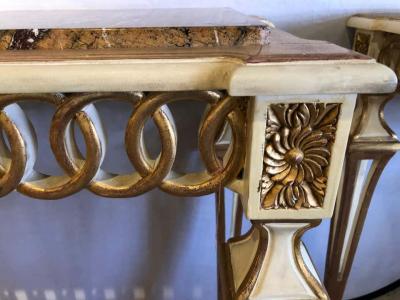 Parcel Paint and Gilt Decorated Pair of Swedish Serving or Console Tables