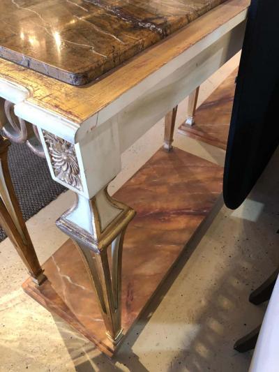 Parcel Paint and Gilt Decorated Pair of Swedish Serving or Console Tables