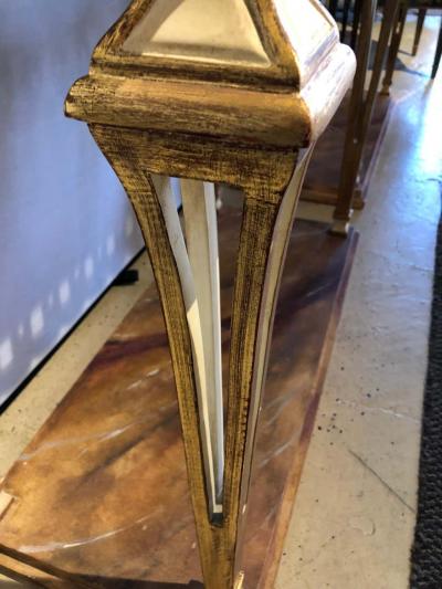 Parcel Paint and Gilt Decorated Pair of Swedish Serving or Console Tables