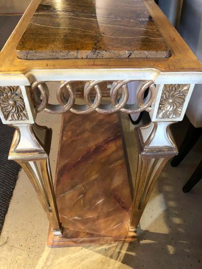 Parcel Paint and Gilt Decorated Pair of Swedish Serving or Console Tables
