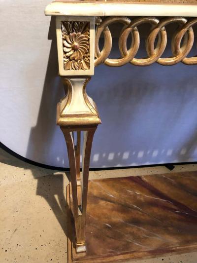 Parcel Paint and Gilt Decorated Pair of Swedish Serving or Console Tables