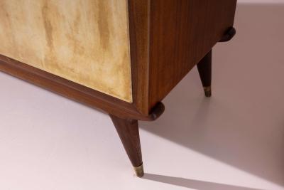 Parchment Clad Wardrobe Italian Manufacture 1950s