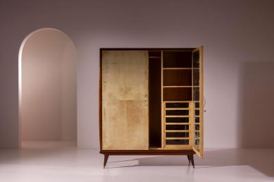 Parchment Clad Wardrobe Italian Manufacture 1950s
