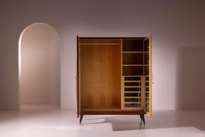 Parchment Clad Wardrobe Italian Manufacture 1950s
