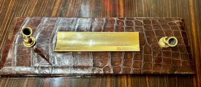 Paris Crocodile Skin 7 Piece Desk Set French Art Deco Complete